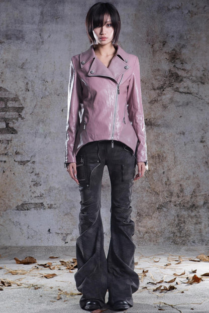 Slim Fit Leather Punk Jacket