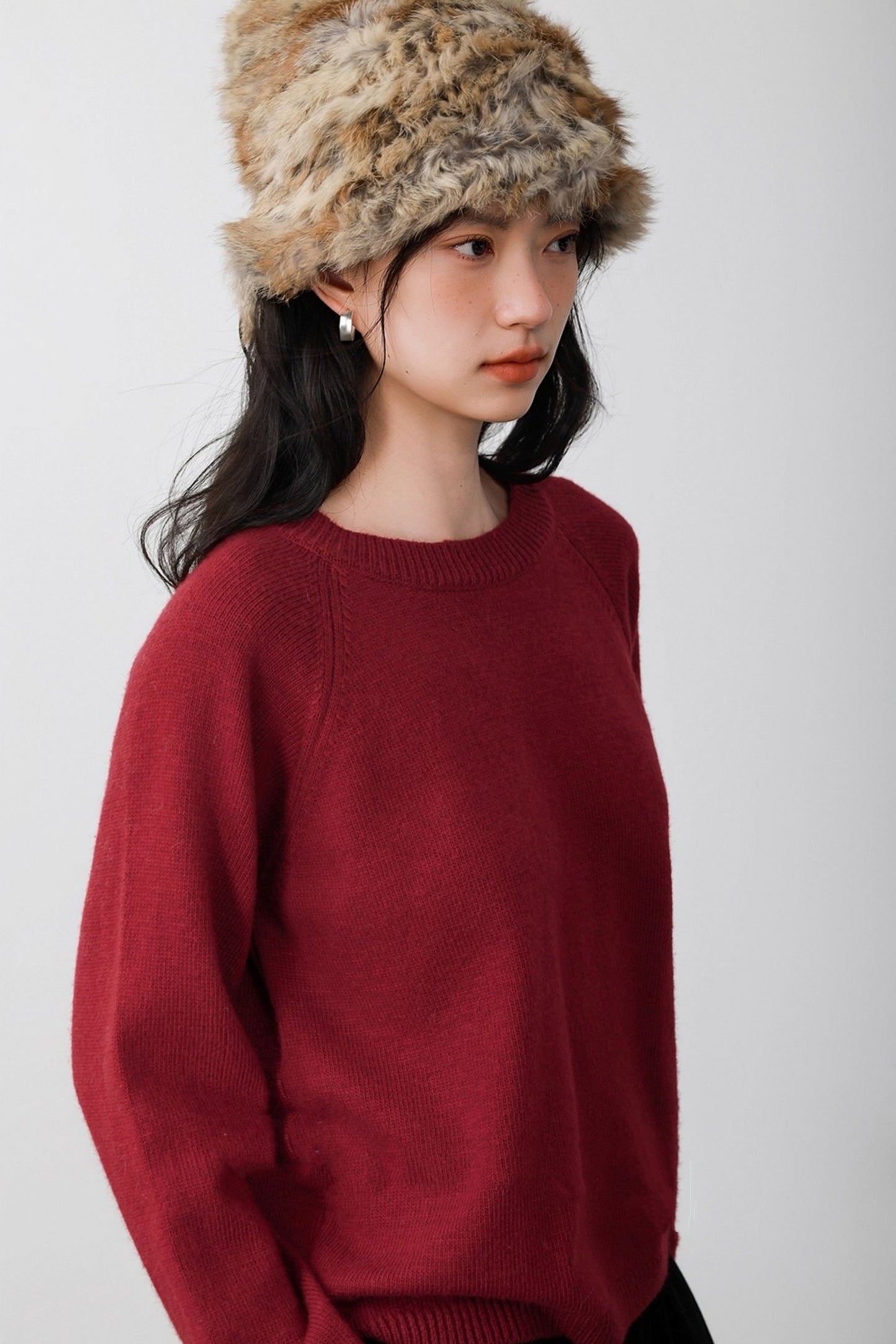 Berry Red Knitted Vest Sweater