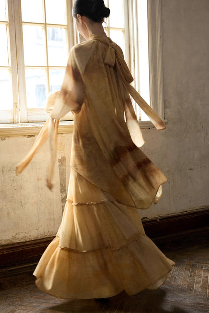 Romantic Lace-up Flowing Skirt Set-Up