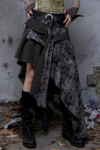 Vintage Punk Plaid Skirt