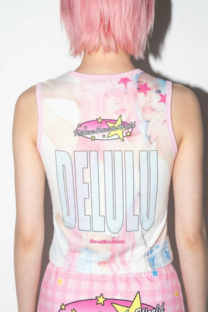 Amerikanisches Y2K-Tanktop mit Print