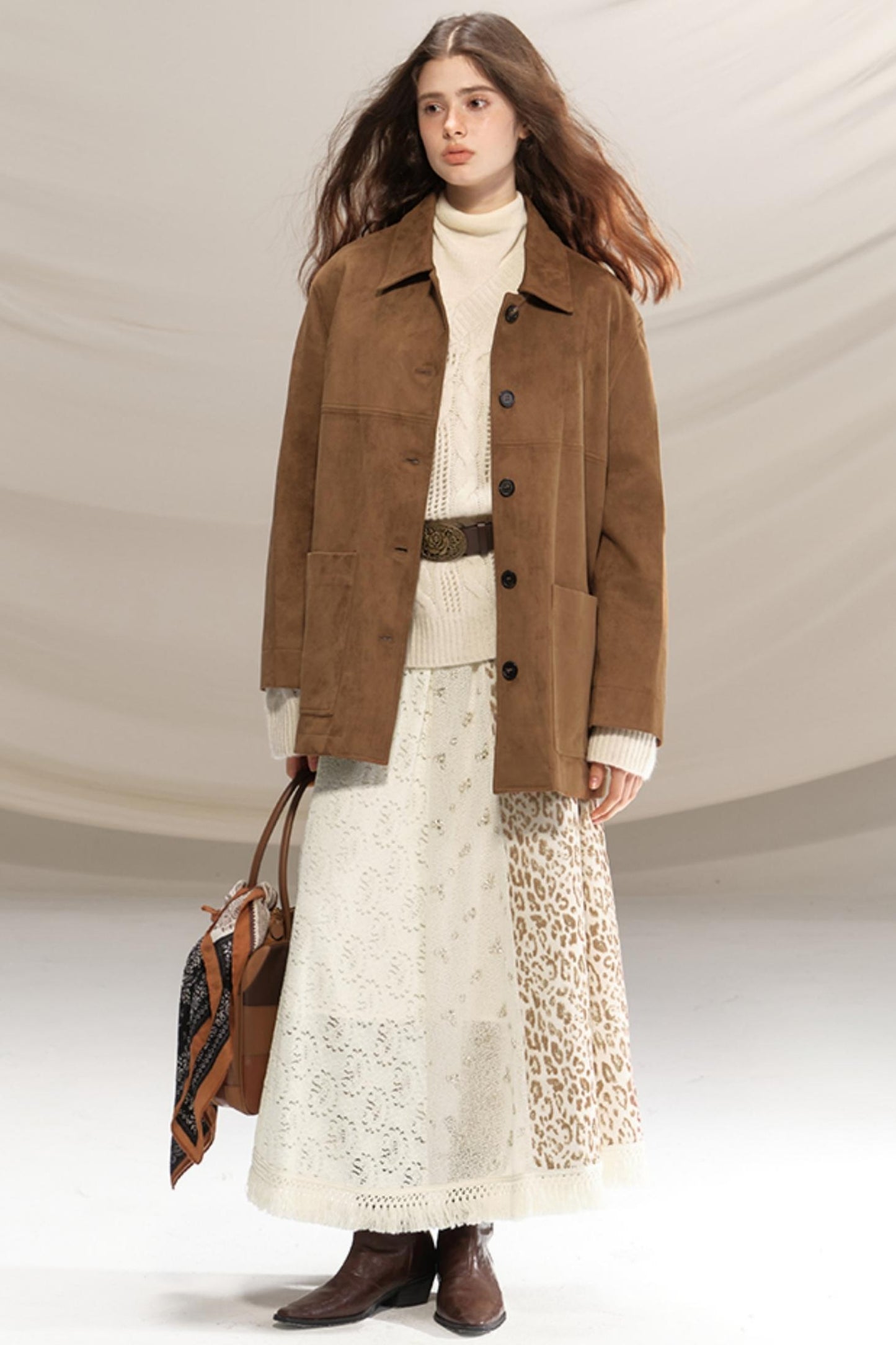 Beaded Silk Leopard Skirt