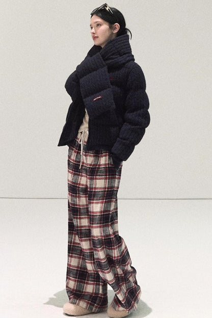 Pure Cotton Plaid Winter Pants
