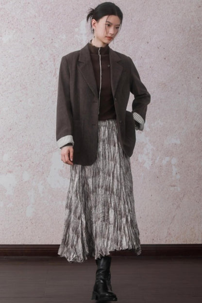 Cocoa Brown Half-Turtleneck Top