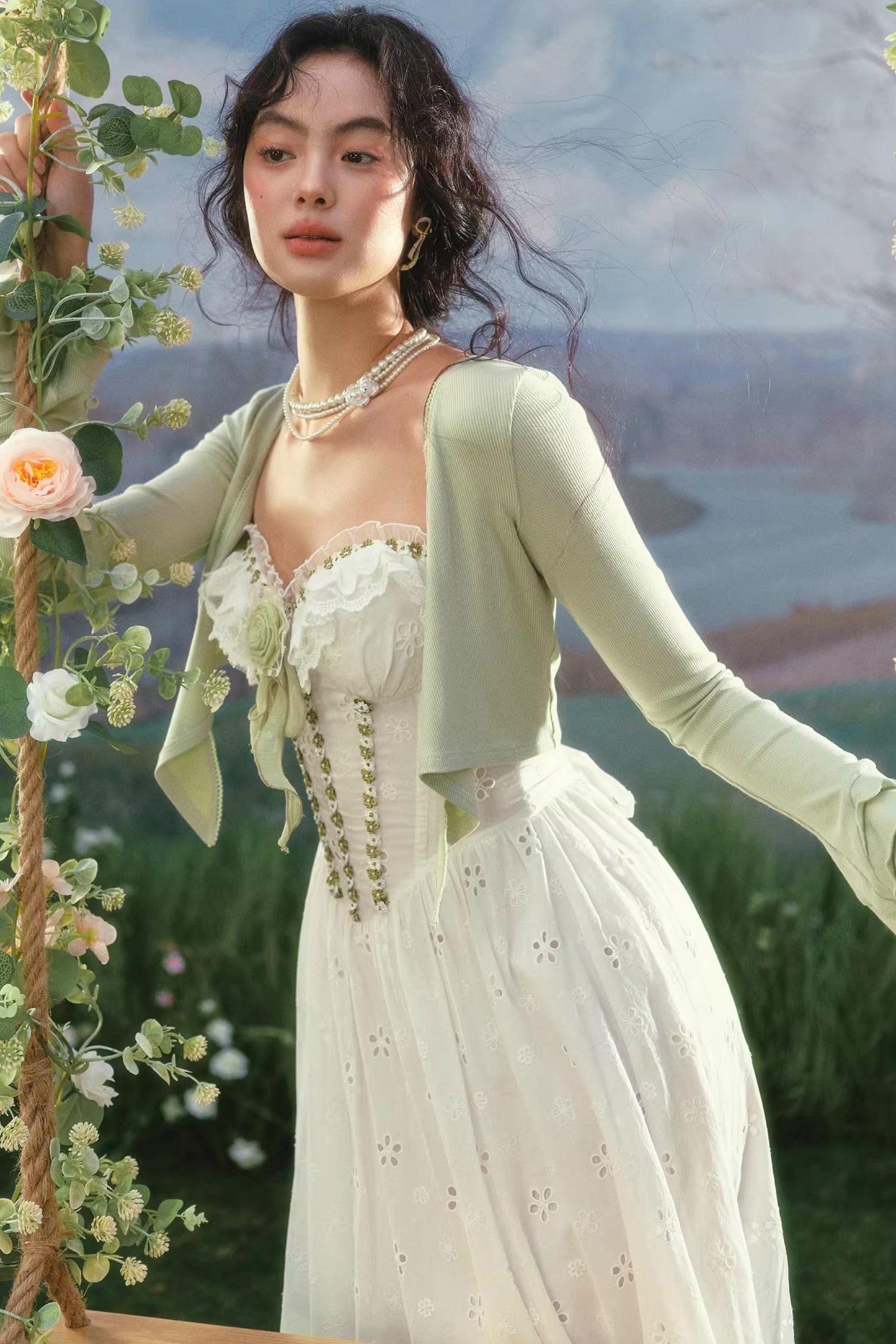French Pastoral Floral Dress Set-Up