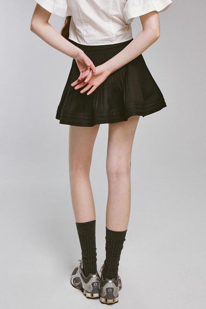Waist Shape Short Pleated Skirt