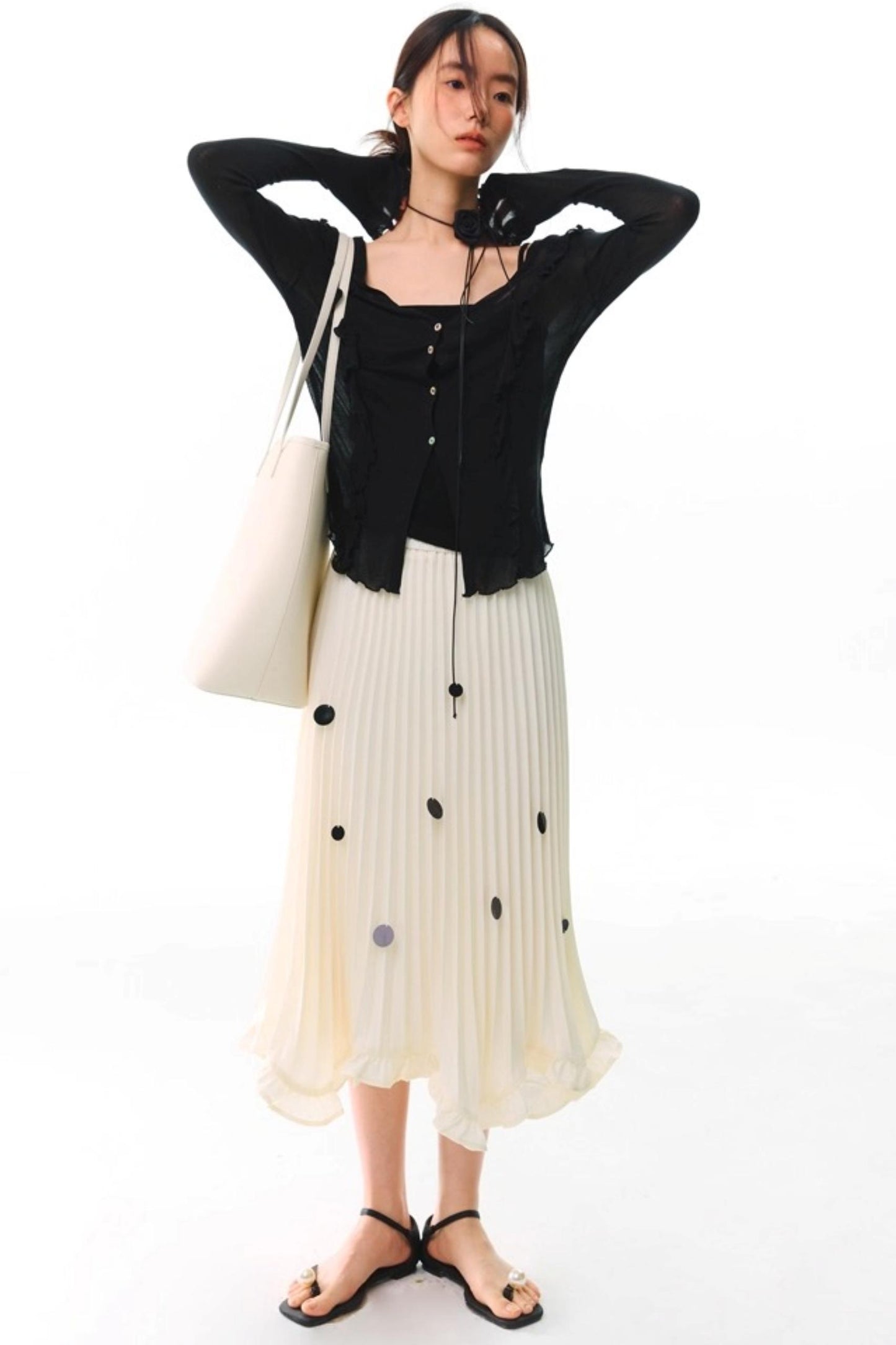 Soft Silhouette Bell Sleeve Knit Cardigan