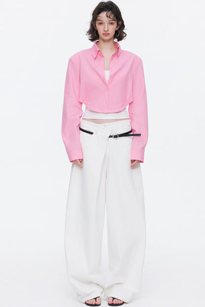 Contrasting Color Oversized Shirt