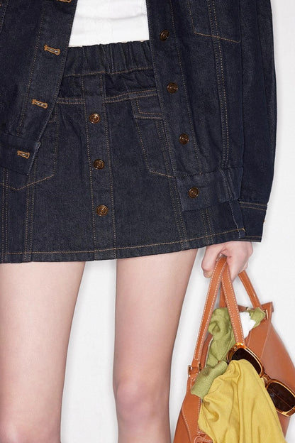 Blue Detachable Denim Jacket Set-Up