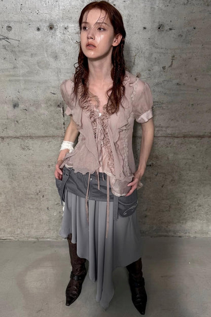 Gauze Ruffle Shirt