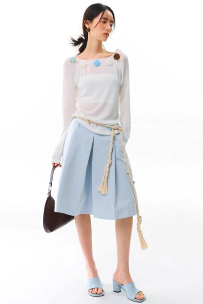 Flower Crochet Knit Top