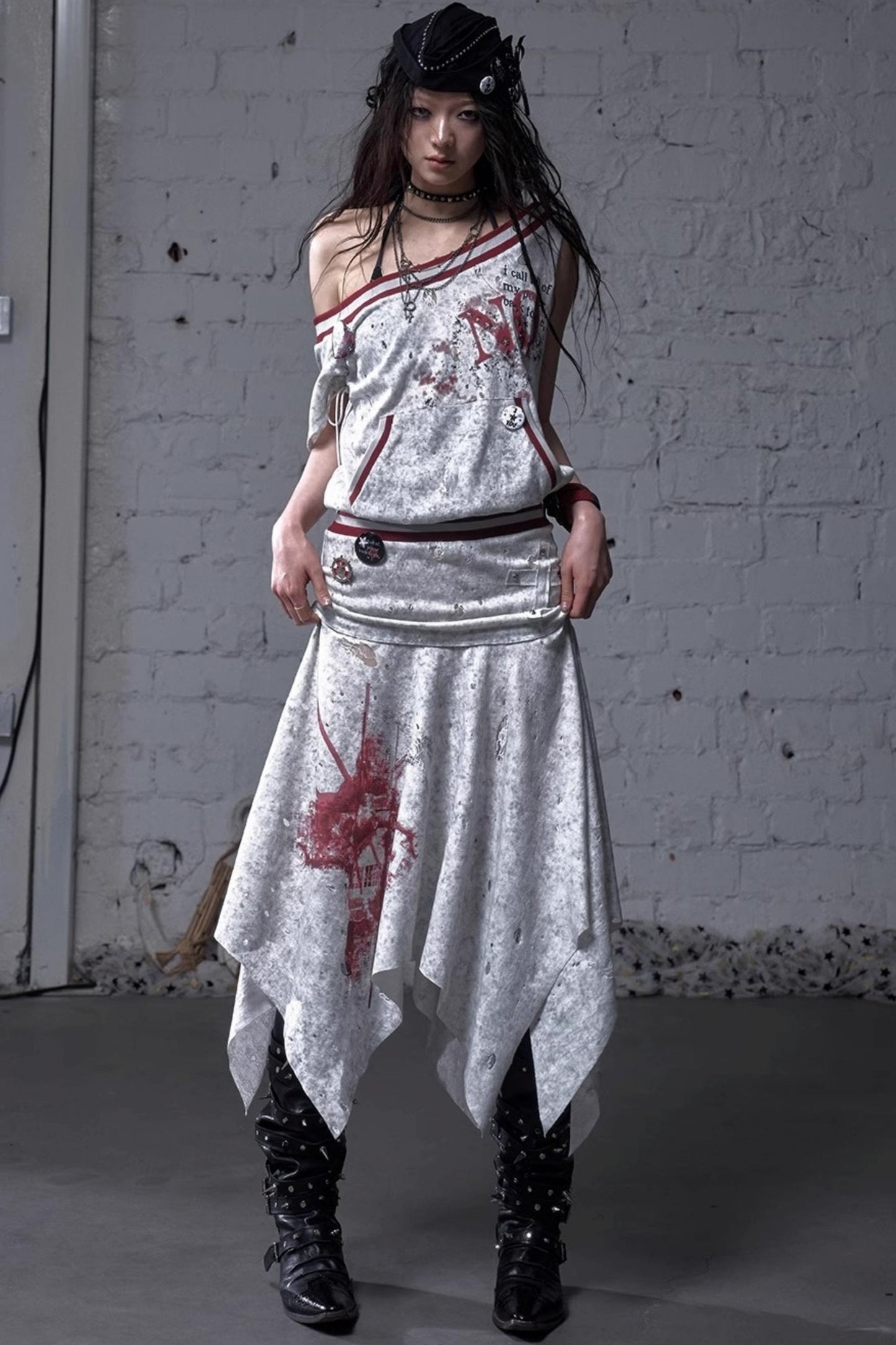 Detachable Hem Punk Corset Dress