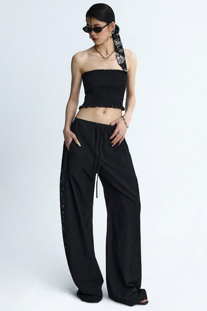 Back Lace Cut-Out Bandeau Top