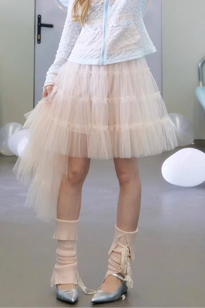 Peach Pink Puffy Skirt