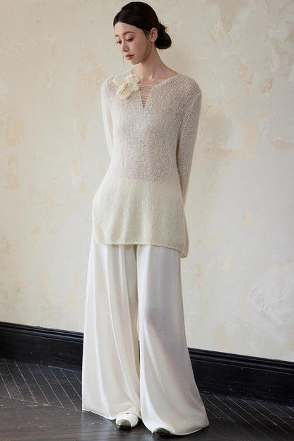 Casual Drape Wide-Leg Pants