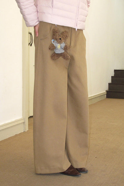 Sandstone Silhouette Velvet Denim Pants