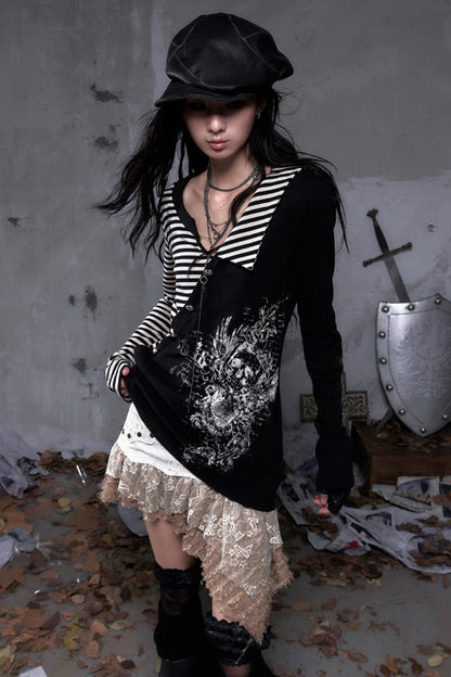 Vintage Striped Knitted Top