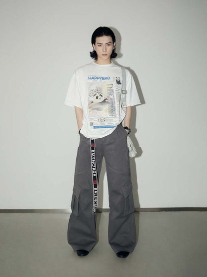 Multi Pocket Wide Leg Cargo Pants