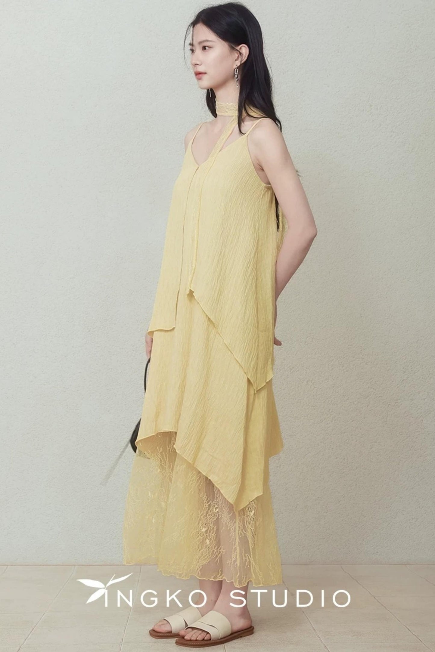 Yellow Patchwork Slip Dress