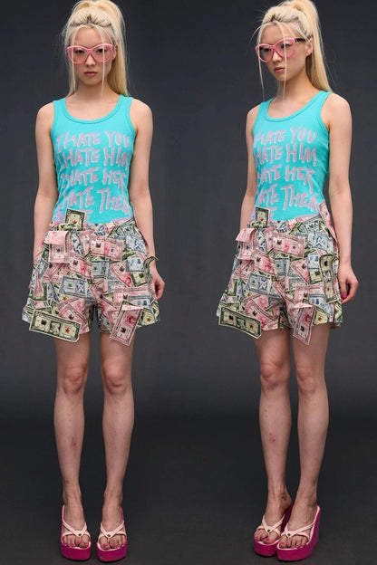 Money Printed Cargo Pants