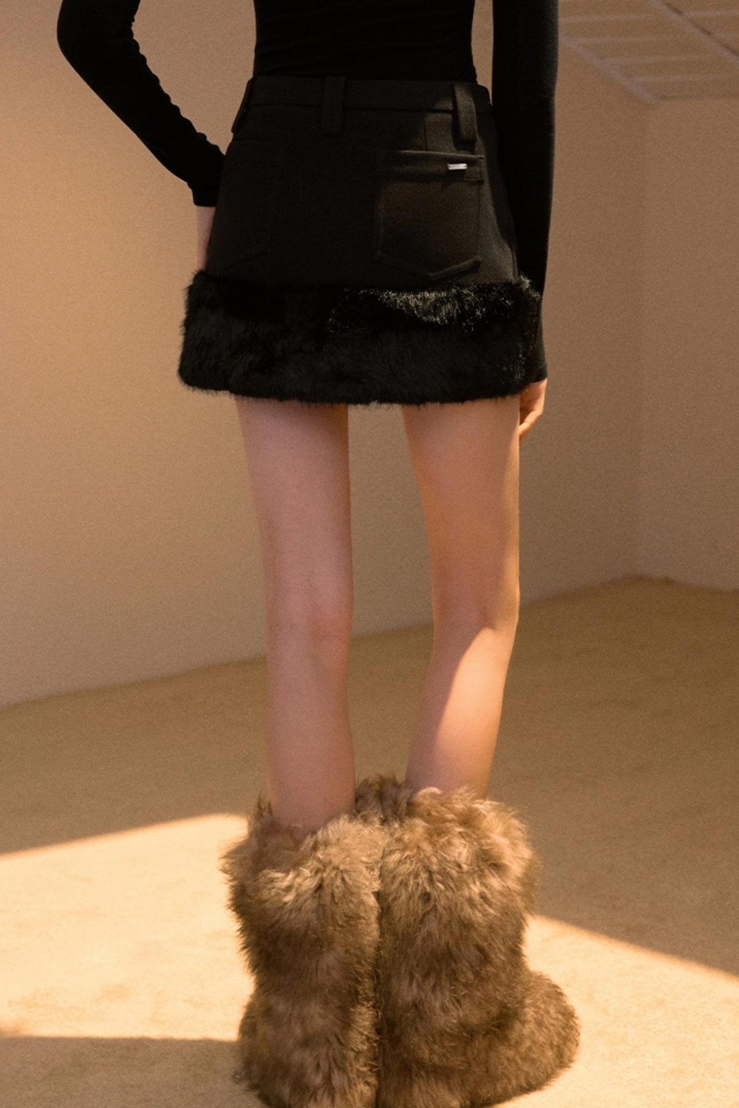 Vintage Furry Patchwork Skirt