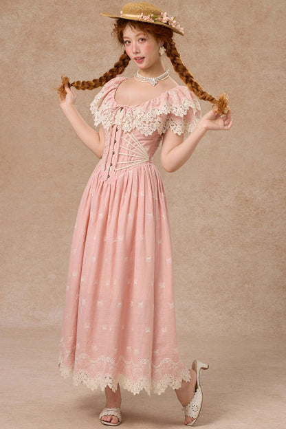 French Herringbone One-Shoulder Dress