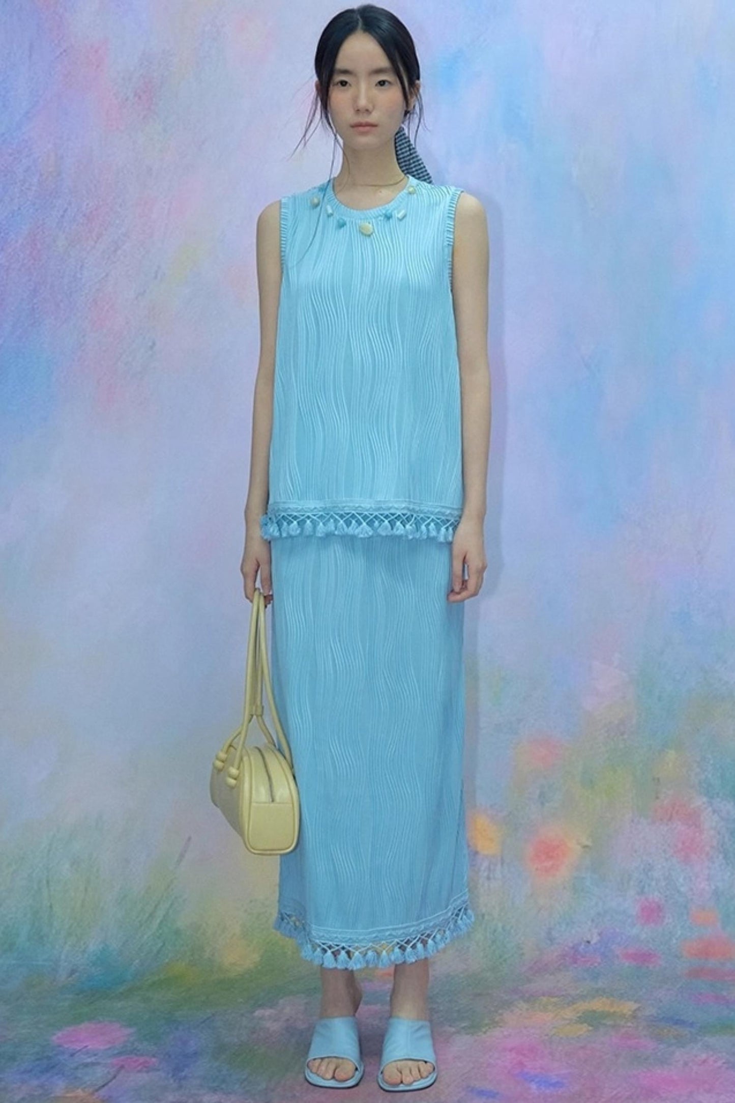 Blues Beach Fringed Vest Set-Up