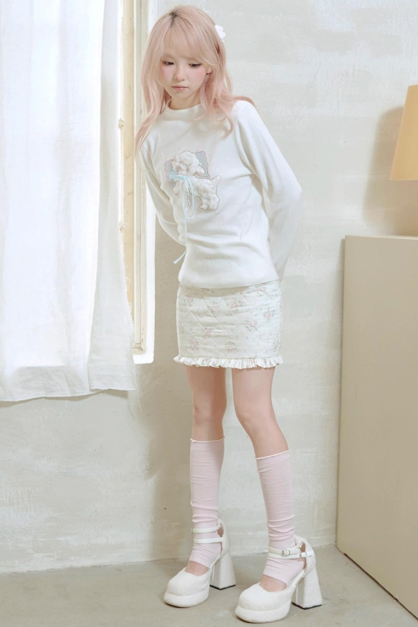 Lamb Bow Embroidered Sweater