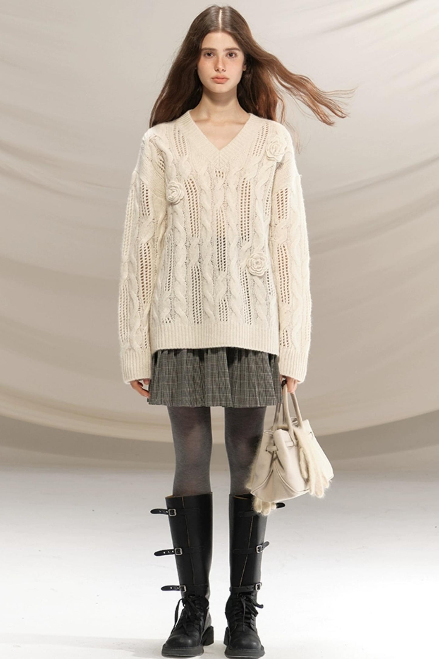 Raccoon Wool Crochet Sweater