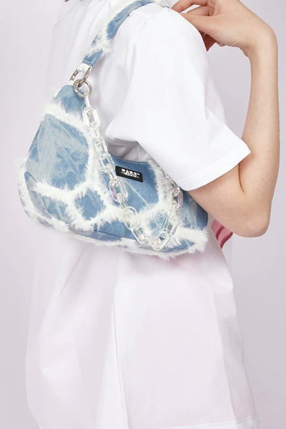 Y2K Retro Denim Shoulder Bag