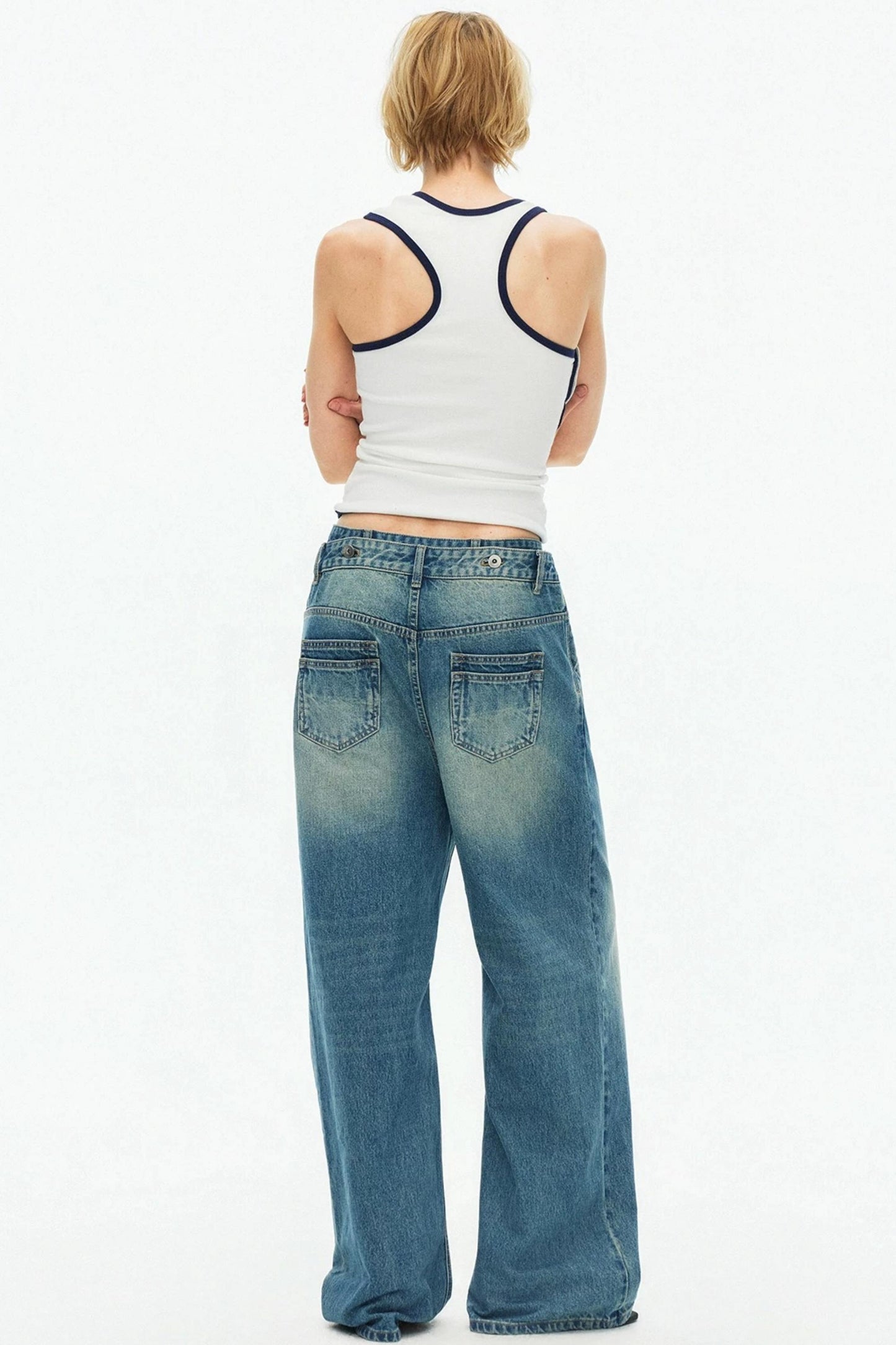 Asymmetrical Color-Blocking Tank Top