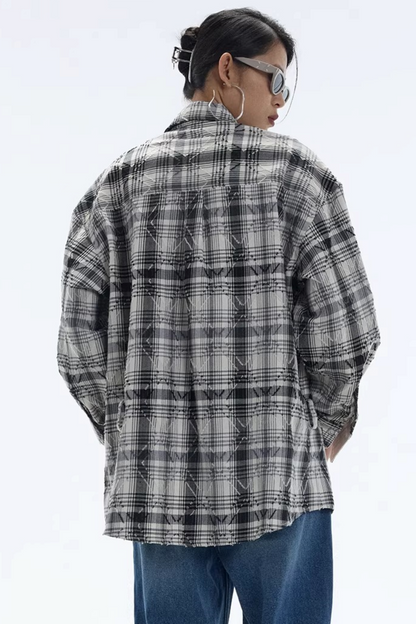 Plaid Checkered Shirt Jacket