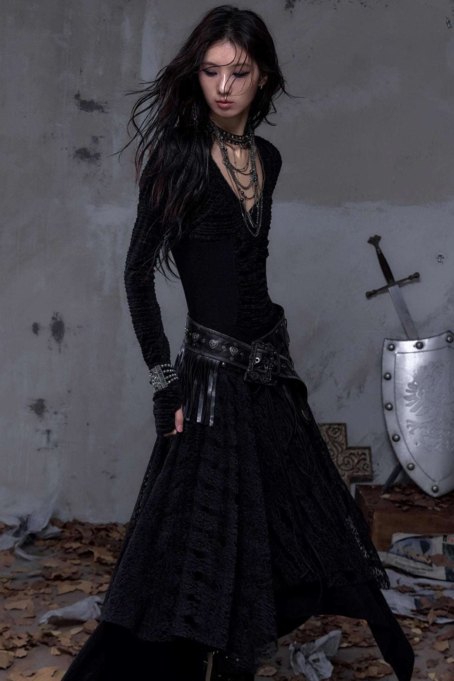 Vintage Punk Fringe Leather Belt