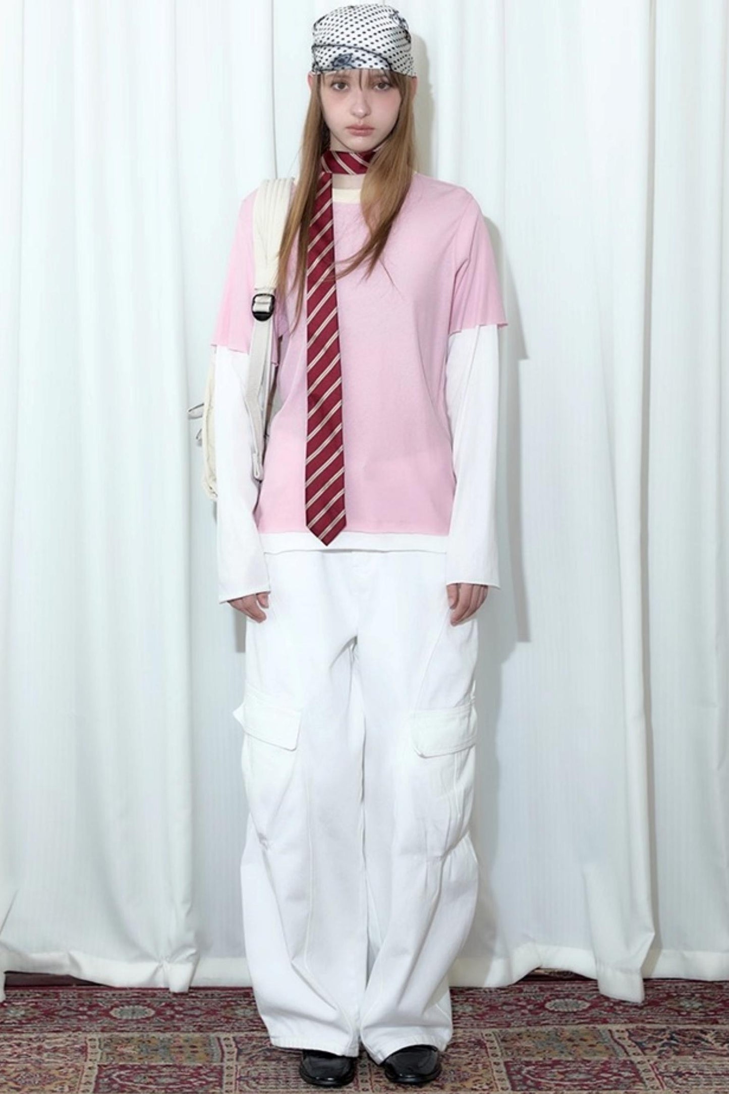 Fake Two-Piece Contrast Long Sleeve T-shirt