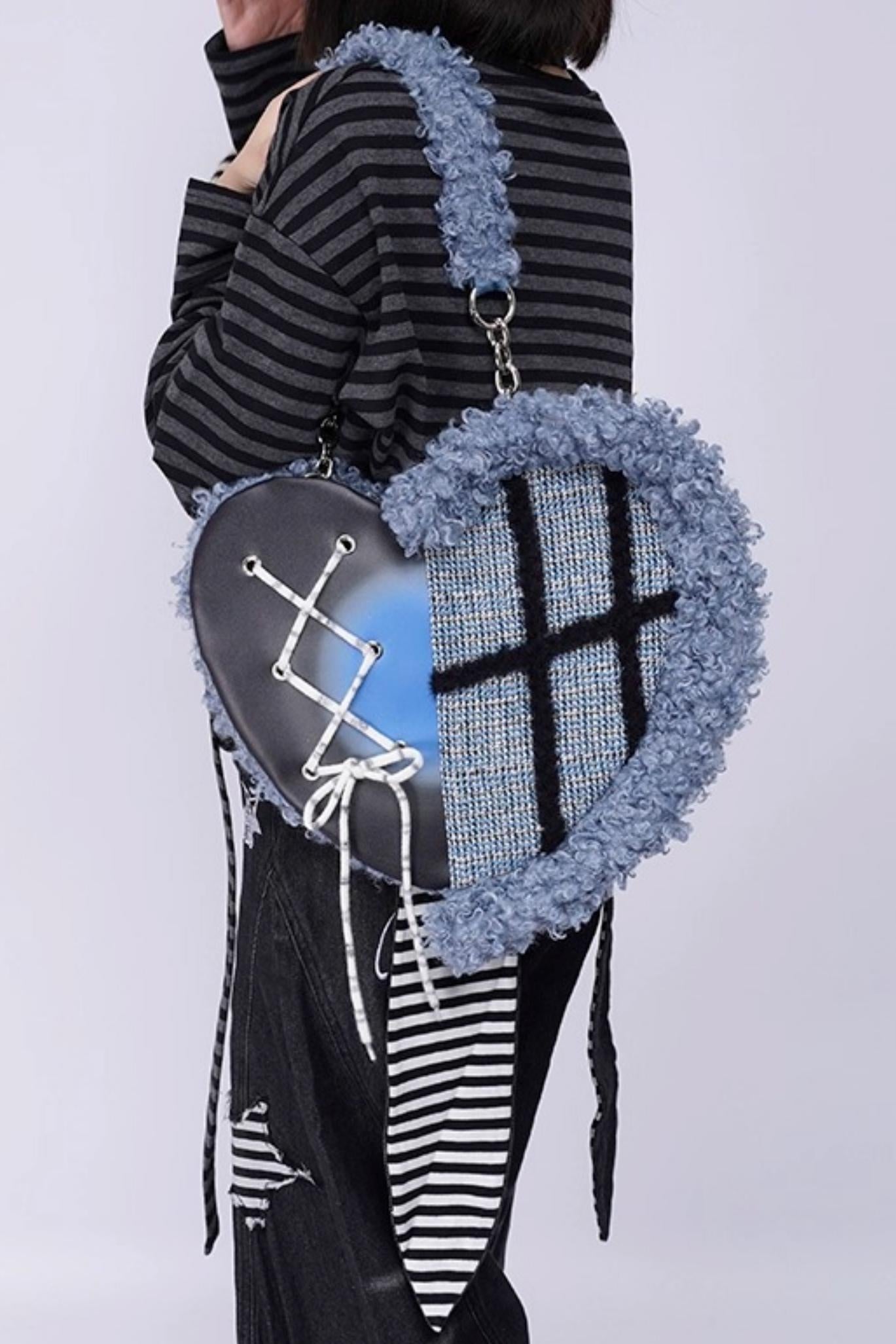 Graffiti Patchwork Heart Bag