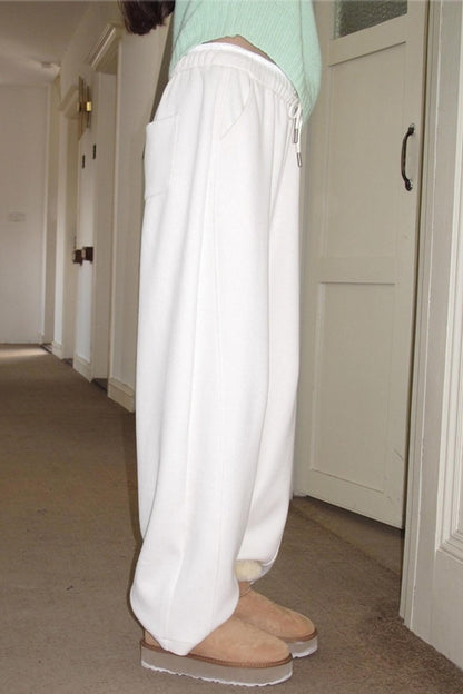 Fleece Mist Elastic Waist Knit Pants