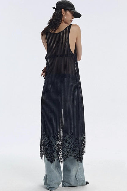 Lace Hem Layered Dress