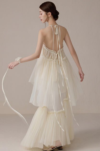 Floral Mesh Tie Neck Camisole