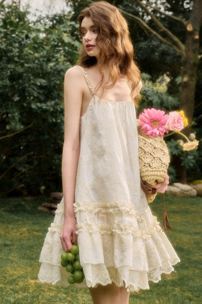 Pleated Lace Halter Maxi Dress