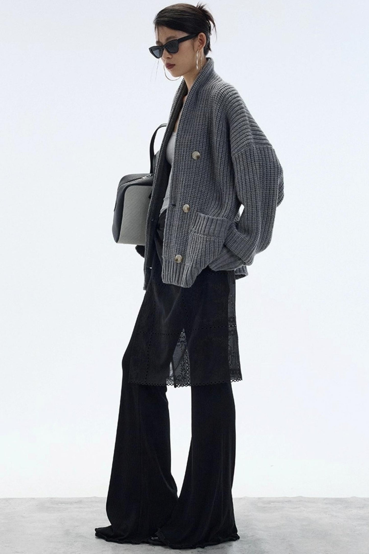 Lazy Style Large Pocket Knitted Cardigan