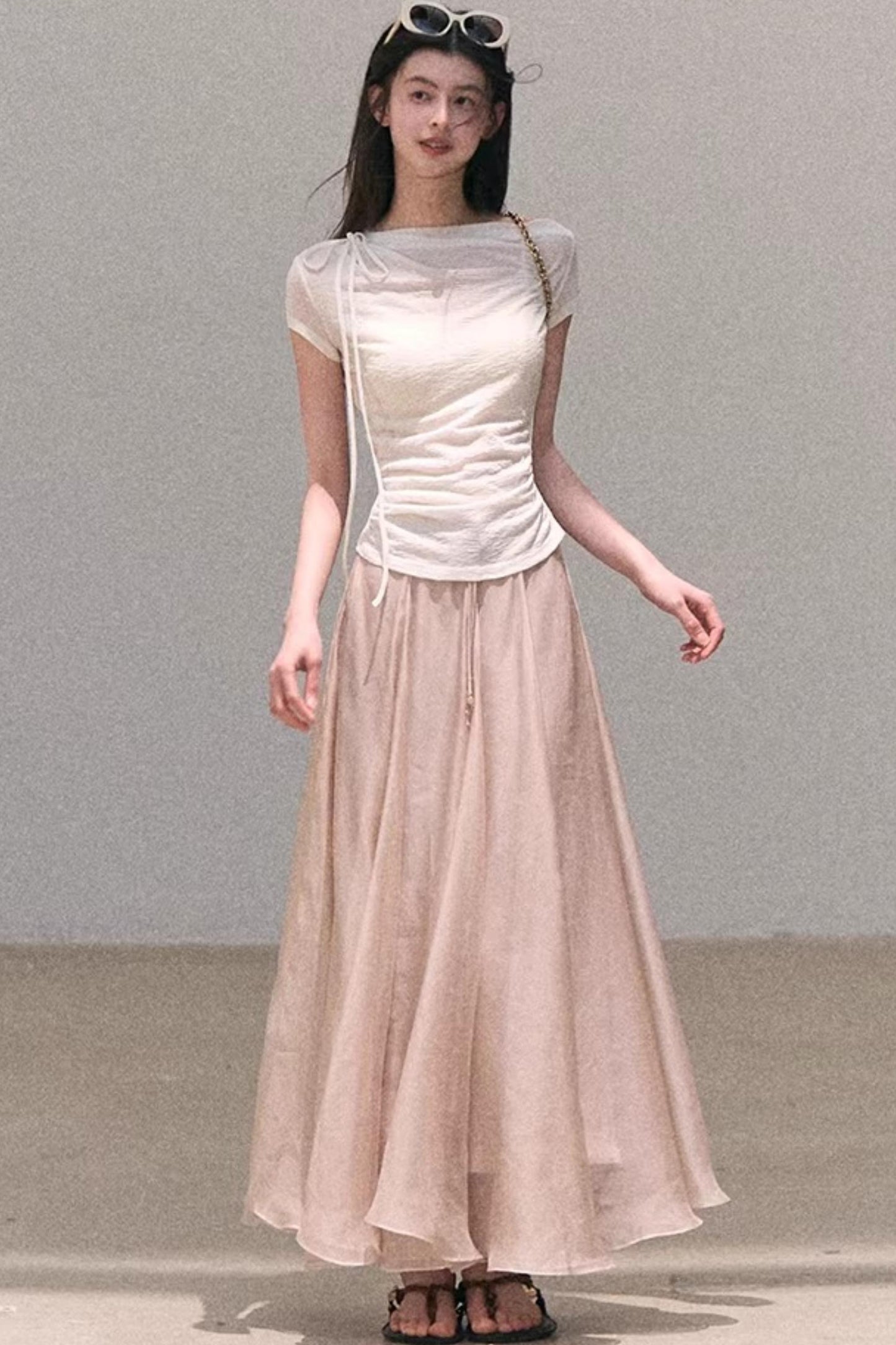 Schräges Woll-Oberteil mit Schulter