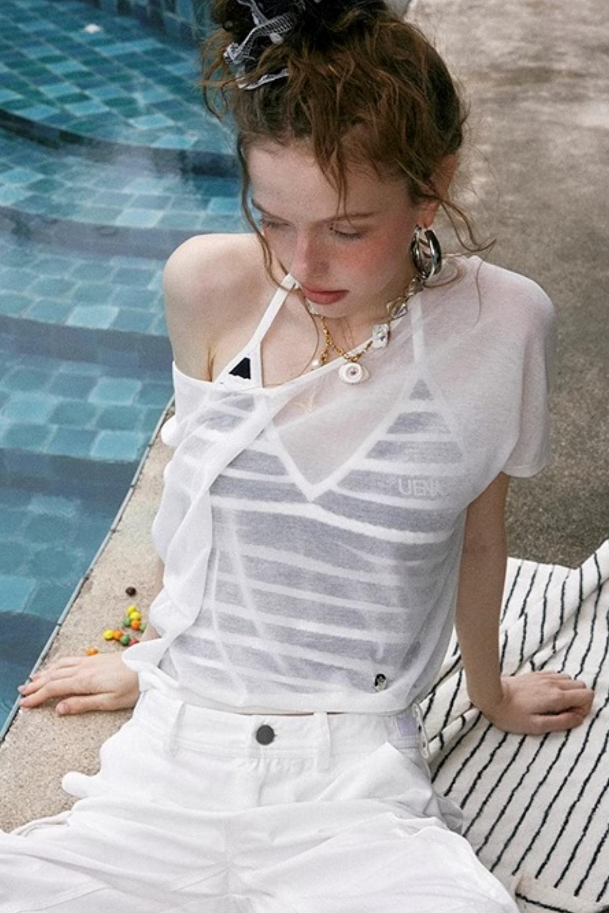 Uena Striped Suspender Set