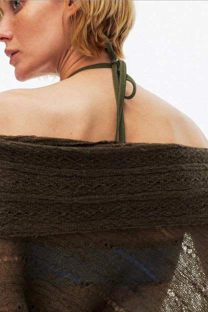 One-Shoulder Oversized Knit Blouse