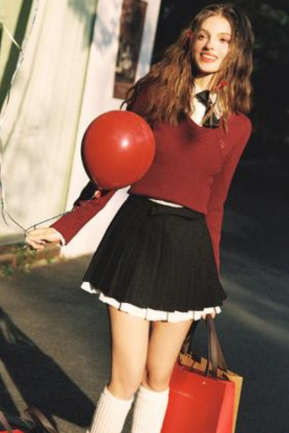 High-Waisted A-Line Pleated Skirt