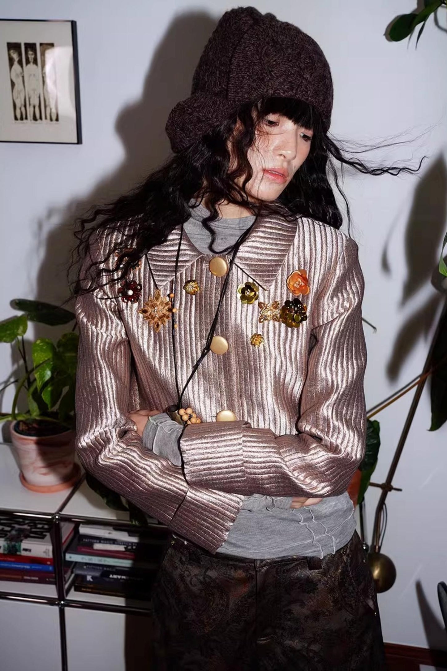 Gold Silk Glitter Jacket