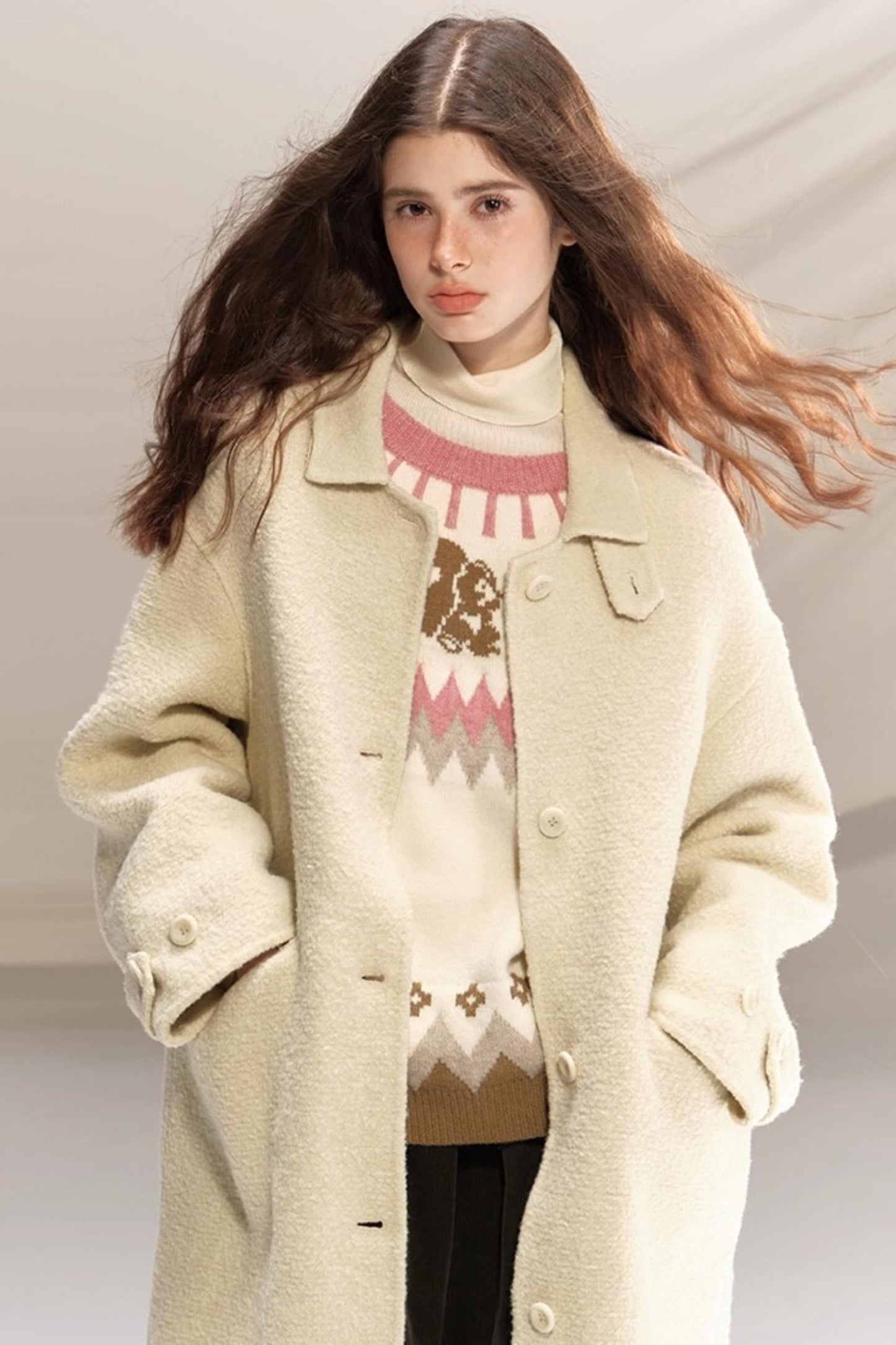 Peach Pinecone Wool Sweater