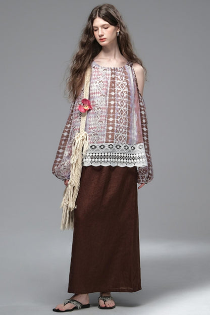 High Saturation Linen Skirt