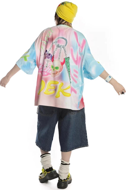 Dopamine Print Oversized T-Shirt