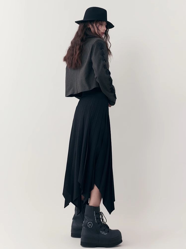 Irregular Mid-length Pleated Half-body Skirt