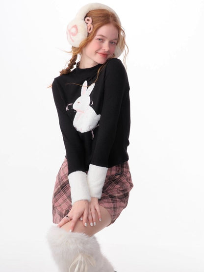 Plush Rabbit Red Bottom Knit Sweater